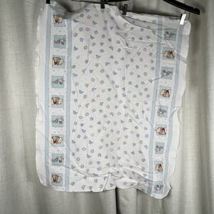 Vintage Winnie The Pooh Baby Receiving Blanket Eeyore Piglet Tigger 34" x 28"